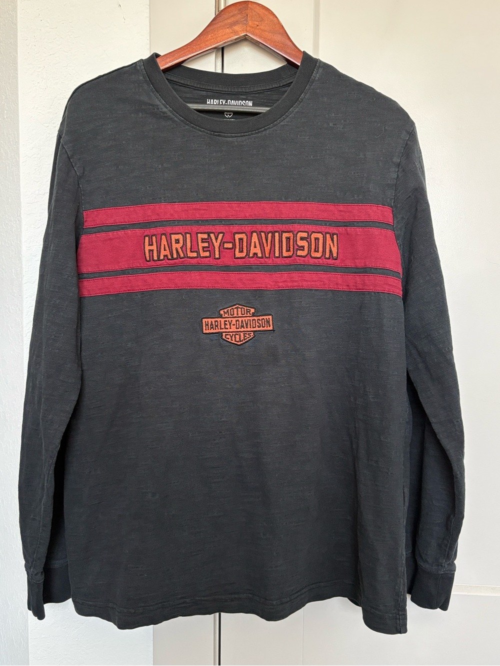 HARLEY-DAVIDSON GRAPHIC LONG SLEEVE T-SHIRT DARK GREY MEN’S LARGE